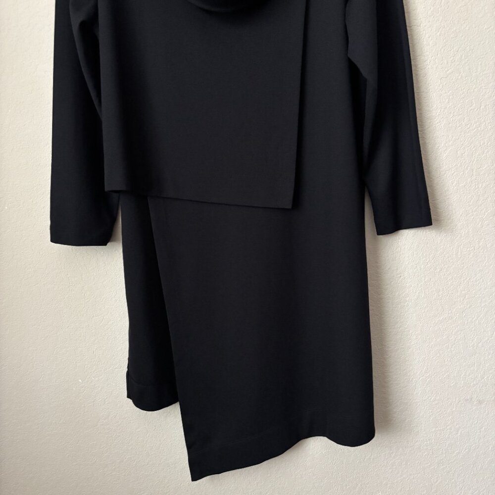 Bryn Walker Pita Modal Ponte Cowl Neck Long Sleeve Asymmetrical Front Peak Tunic - Picture 7 of 13